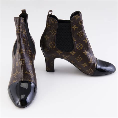 louis vuitton brown monogram ankle boots booties|Louis Vuitton ankle boots women.